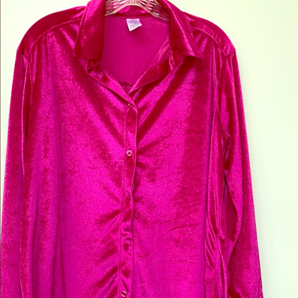 Fuchsia button down blouse